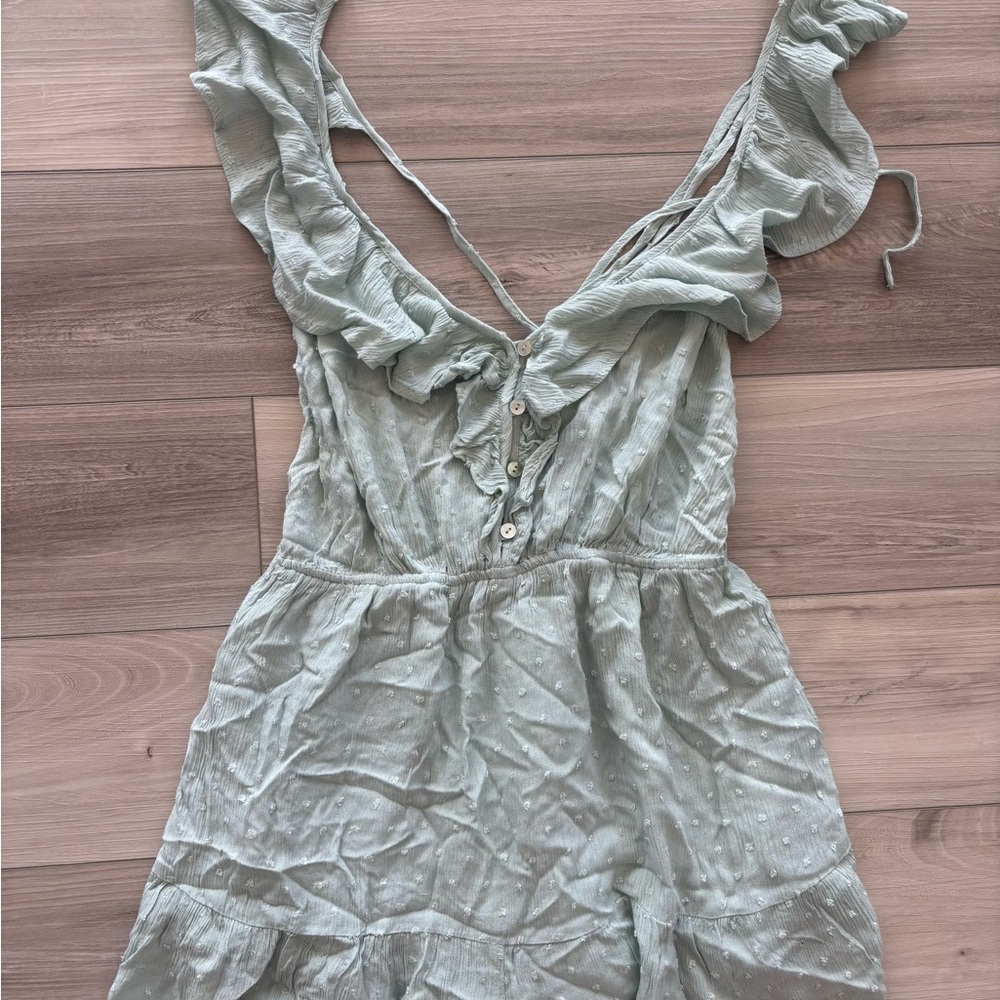 Mint Green Ruffled romper - Picture 4 of 8